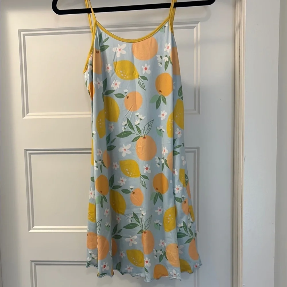 Citrus Print Slip Dress - Picture 3 of 6